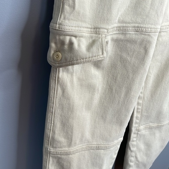Wilfred Free Aritzia Twill Modern Cargo Pants GD Birch Cream Cotton Size 8 - Picture 5 of 10